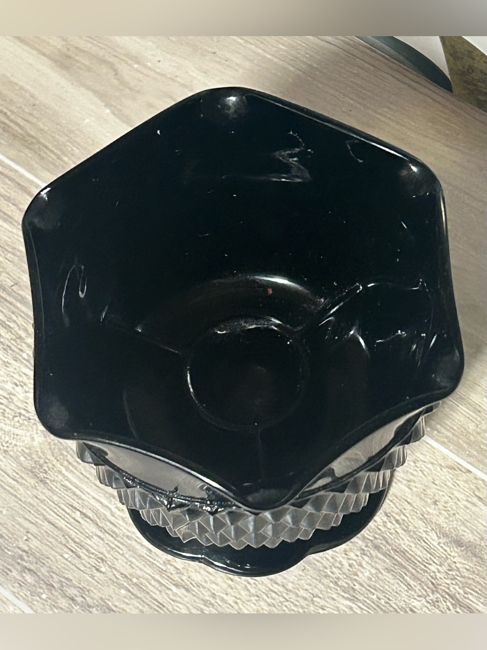 Vintage Tiara Cameo Diamond Point Candle Holder - Picture 3 of 6